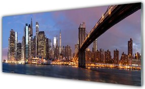 Panel Szklany Nowoczesny Most Nad Wielkim Miastem