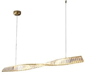 Falen Long 120 cm - podłużna kryształowa lampa wisząca, żyrandol LED