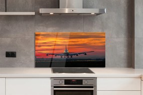 Panel nad Blat Kuchenny Samolot w Chmurach o Zachodzie