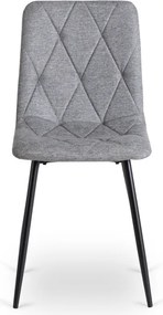 Zestaw Stół Okrągły Rozkładany HARRY 102-142 cm Dąb Artisan/Czarny i 6 Krzeseł Tapicerowanych ROBIN 2 Szarych Nowoczesnych