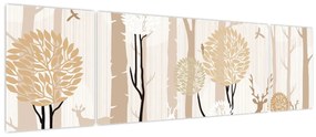 Obraz - Ilustrowany las (170x50 cm)