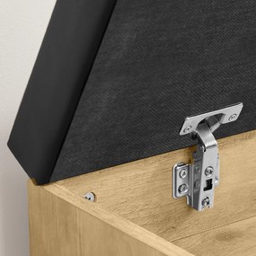 Szafka na buty z ławką i czarnym siedziskiem z eko skóry TAYLOR ARTISAN 80x30x44 cm