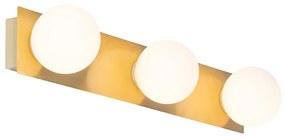 Nowoczesna lampa ścienna złota 48 cm IP44 3-światłowa - Cederic Nowoczesny Oswietlenie wewnetrzne