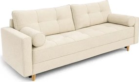 Sofa z Funkcją Spania LONAR Kremowa Boucle Japandi