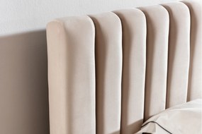 Łóżko sypialniane Nicole 140x200 z pojemnikiem - beżowy welur Velluto 2