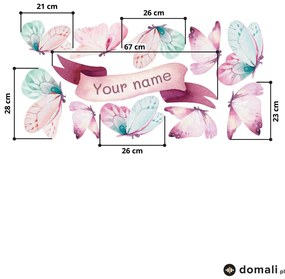 Naklejki na ścianę - Motyle z imieniem
