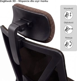 Fotel biurowy ergonomiczny brązowy VECTOR