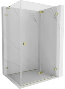 Mexen Lunar-F L kabina prysznicowa składana prawa 95 x 90 cm, transparent, złota - 836L-095-090-50-00-P