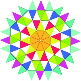 Tooky toy  puzzle ośmiokątne drewniana mozaika edukacyjna (73el.)