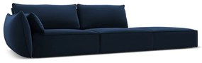 Ciemnoniebieska aksamitna sofa lewostronna 264 cm Vanda – Mazzini Sofas
