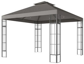 Outsunny Pawilon ogrodowy 3 x 3 m, projekt z 2-poziomowym dachem, ochrona UV30+, odporny na UV, ochrona przed słońcem, metalowy stelaż, ciemnoszary