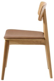 Koniakowo-naturalne krzesło z imitacji skóry Livo – Unique Furniture