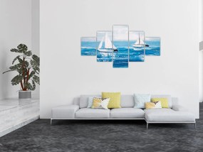 Obraz - Obraz jachtów na morzu (125x70 cm)