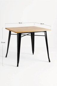 Kwadratowy stó z naturalnego drewna Torix 80 cm
