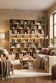 Ogromny regał na książki biblioteczka dąb artisan W0-B06
