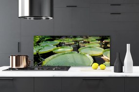 Panel Szklany Odbicie Liści w Cichej Tonii