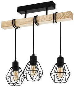 Lampa wisząca w czarno-naturalnym kolorze TOWNSHEND 5 – EGLO