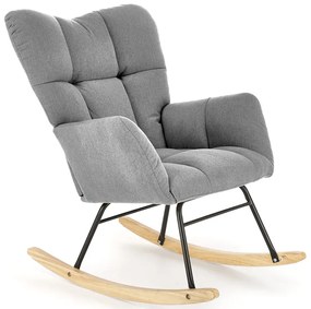 Popielaty skandynawski fotel bujany R7-T37