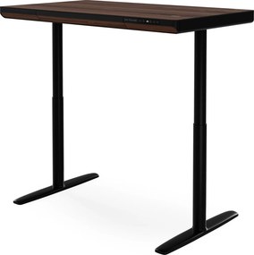 Biurko elektryczne sit-stand z szufladą i ładowarką bezprzewodową Qi czarne/orzech, 1200 mm: ELLIS