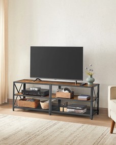 STOLIK RTV, RUSTYKALNY BRĄZ, W STYLU LOFT