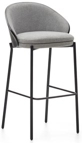 Czarno-szary hoker (wysokość siedziska 77 cm) Eamy – Kave Home