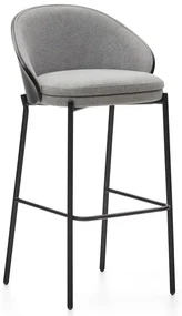 Czarno-szary hoker (wysokość siedziska 77 cm) Eamy – Kave Home