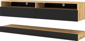 Zestaw szafka na TV z półką dąb artisan + czarny L4-H54