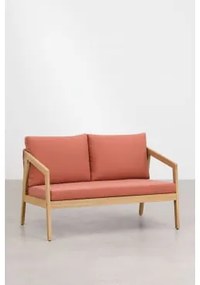Sofa Dwuosobowa Z Drewna Akacjowego I Plecionej Liny Kaela Tkaniny Dachówka Red Roof - Sklum