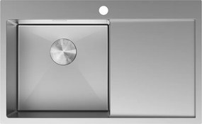Mexen Exar zlewozmywak stalowy 1-komorowy z ociekaczem, lewy 780 x 480 mm, inox - 6433781010L-01