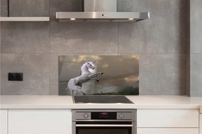 Panel Szklany Jednorożec na tle Górskich Szczytów