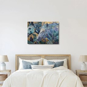 Obraz - Konie na złotym tle (70x50 cm)