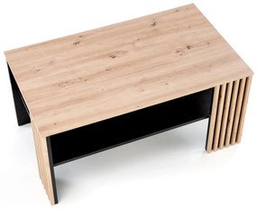 Ława z półką 110x65x52 cm dąb artisan/czarny FEMINA