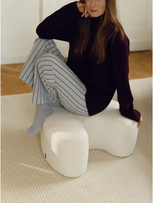 Beżowy puf z materiału bouclé Ü – noo.ma