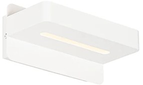 Nowoczesna lampa ścienna biała z LED, z USB i przełącznikiem - Ted Nowoczesny Oswietlenie wewnetrzne