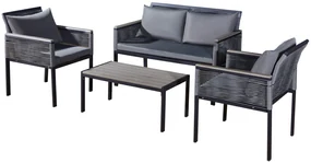 Zestaw aluminiowych mebli tarasowych ze stolikiem z polywoodu Corto
