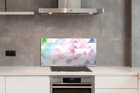Panel szklany do Kuchni Tęczowy Wzór Diamentów