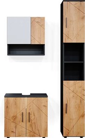 Zestaw mebli łazienkowych złoty dąb power/antracyt 80x41x58.6 irma
