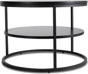 Stolik Kawowy z Półką BEST 70 cm Czarny Nowoczesny