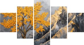 Obraz – Złote drzewo w górach (125x70 cm)