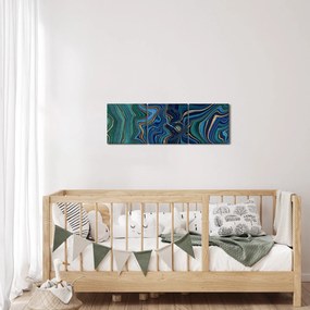 Obraz - Marmur agatowy (z zegarem) (90x30 cm)