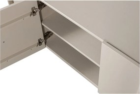 Jasnoszara szafka pod TV z litego drewna sosnowego 152x53x46 cm Basu – WOOOD