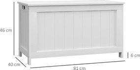 HOMCOM Pudełko do przechowywania zabawki, skrzynia MDF, 2 uchwyty, 81 x 40 x 46 cm, Biały