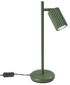 Lampa biurkowa KARBON zielona oliwka ryflowana SOLLUX  LIGHTING