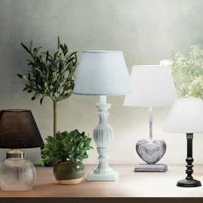 Lampa stołowa PATINE BLANC z abażurem, 55 cm