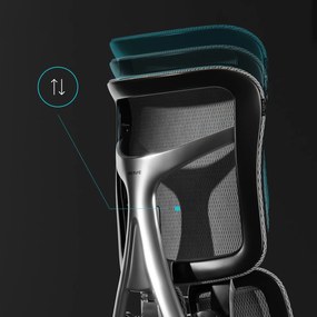 Ergonomiczny fotel z regulowanym podnóżkiem Brave V-Kinetic czarny