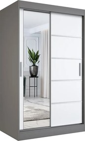 Szafa przesuwna 120 cm antracyt + biały N3-C86