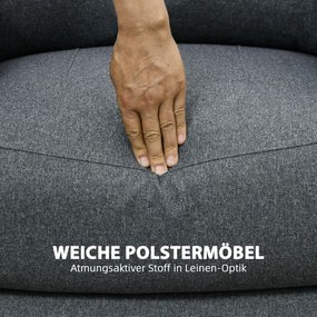 HOMCOM Fotel relaksacyjny z funkcją leżenia i podnóżkiem, regulowany, do 150 kg, rama stalowa, 90 x 96 x 98 cm, Szary