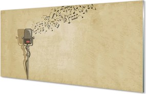 Panel szklany do Kuchni Mikrofon i Zapis Nutowy