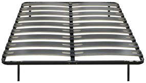 Stelaż z listewkami do złożenia 160 x 200 cm - 2 x 9 listewek - Antypoślizgowy - Z nóżkami - Czarny - MONTIANO marki YSMÉE
