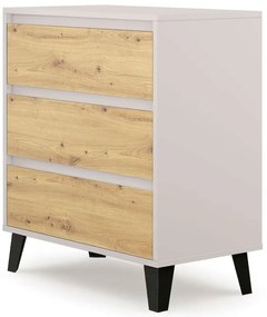 Skandynawska komoda na czarnych nóżkach kaszmir + dąb artisan C2-N07